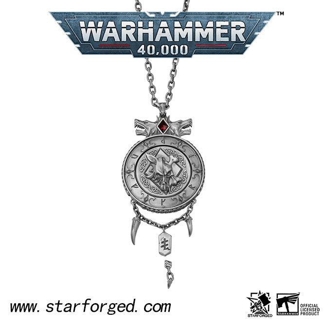 Warhammer 40K Vlka Fenryka Grand Annulus Pendant Silver Space Wolf  by Starforged